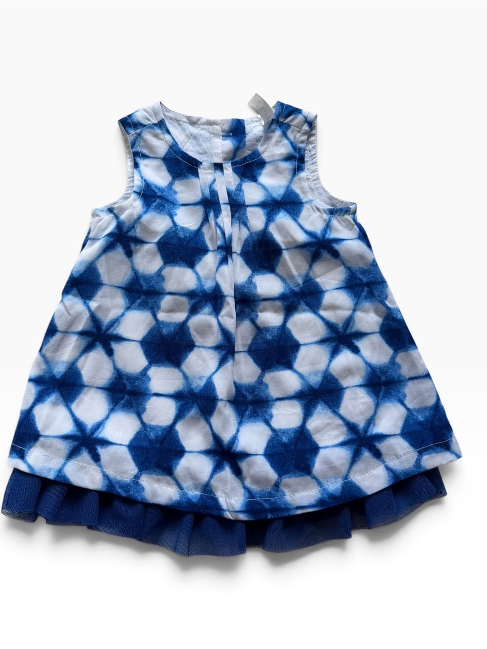 Cherokee Blue and White Tie-Dye Tank Dress
